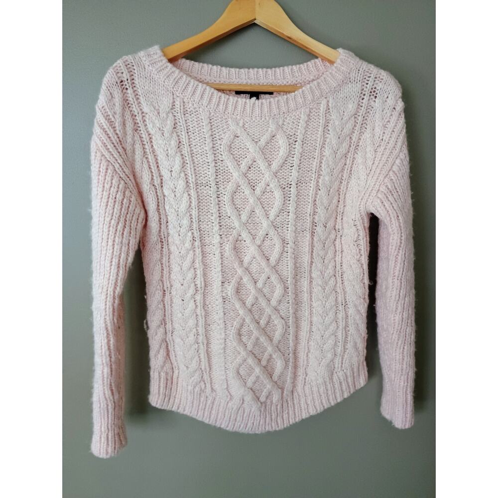 Banana Republic wool Fisherman Style cable knit chunky cottage coquette girl